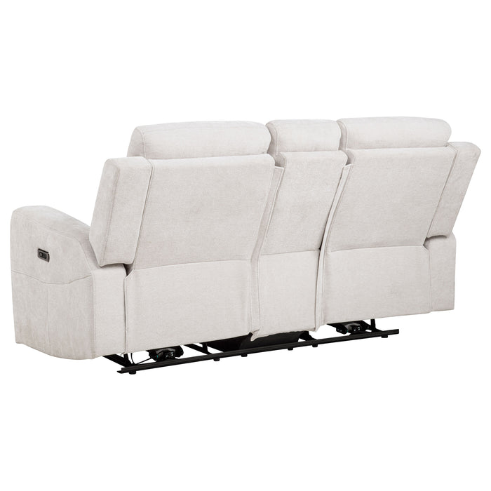 Kennett 2-piece Chenille Power Reclining Sofa Set Ivory