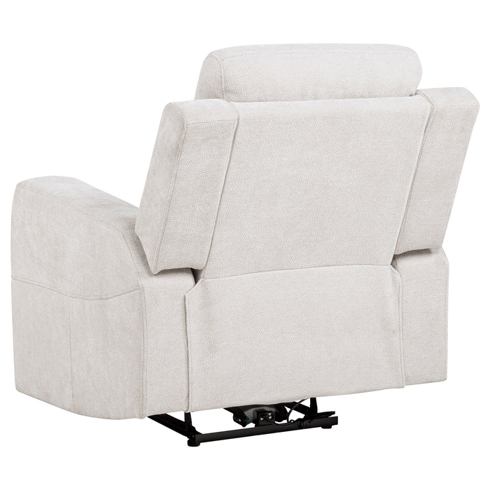 Kennett 3-piece Chenille Power Reclining Sofa Set Ivory