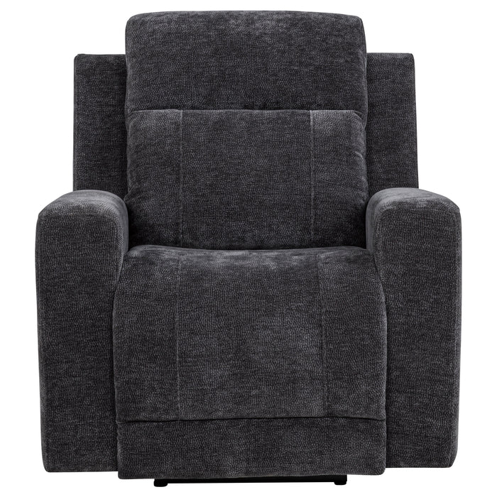 Kennett Chenille Upholstered Power Recliner Chair Dark Grey