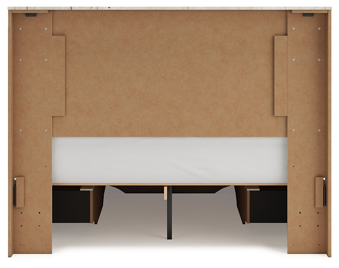 Lawroy Queen Panel Storage Bed with Mirrored Dresser and Nightstand