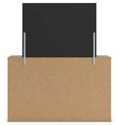 Graystorm Full Panel Bed with Mirrored Dresser, Chest and Nightstand