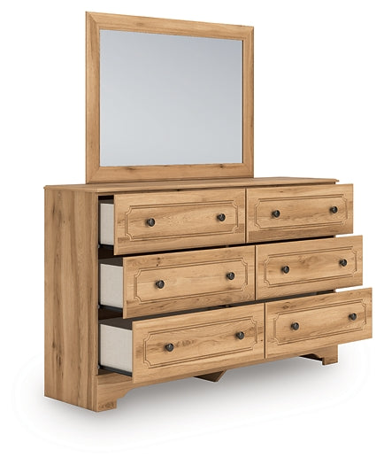 Aleaport Full Panel Bed with Mirrored Dresser