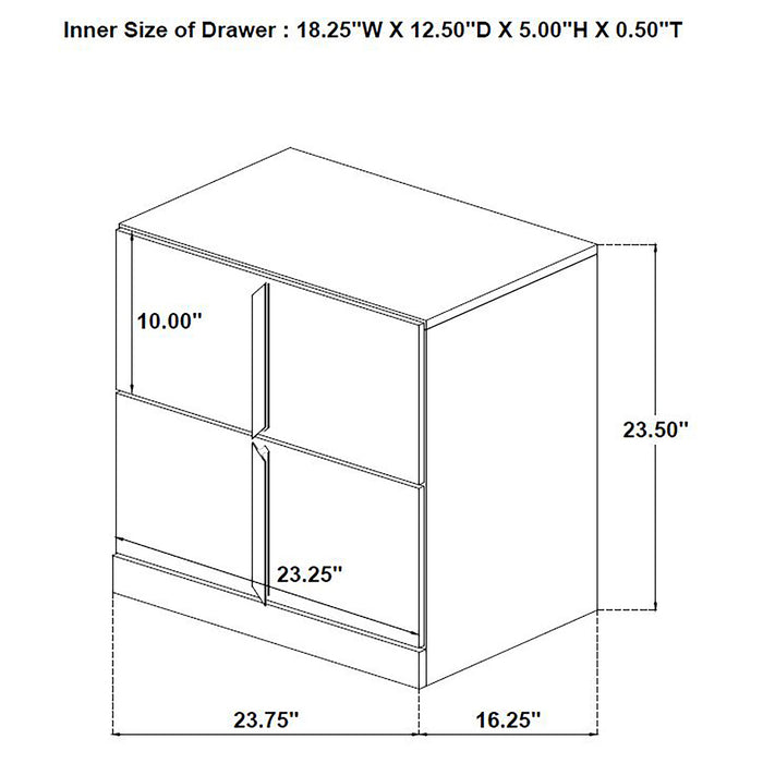 Ines 4-piece Eastern King Bedroom Set Navy and White High Gloss
