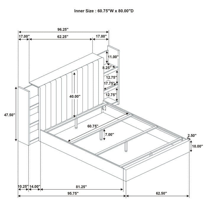 Arielle 4-piece Queen Bedroom Set Light Oak