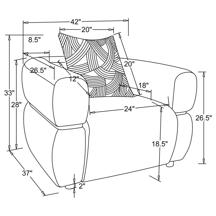 Jeanette Fabric Upholstered Round Arm Accent Chair Beige
