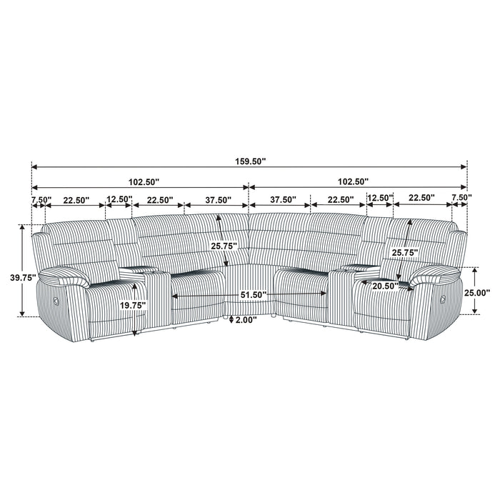 Atkinson Upholstered Reclining Sectional Sofa Chocolate
