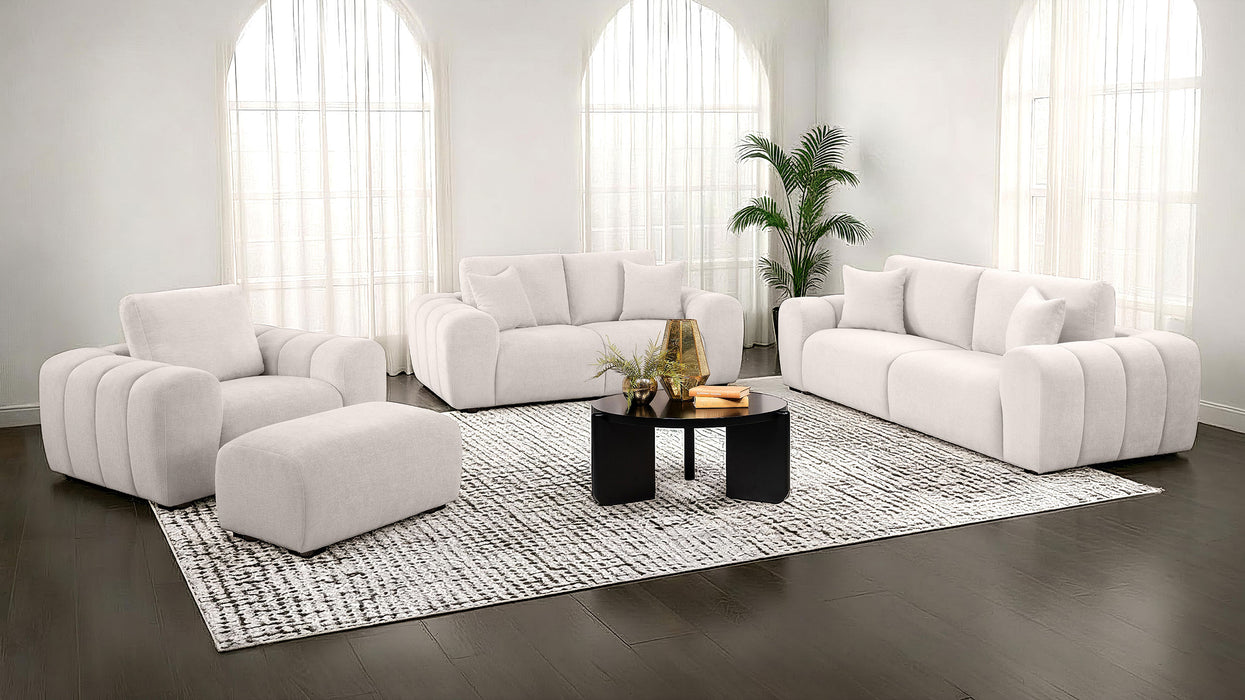 Burnett 4-piece Chenille Upholstered Sofa Set Ivory