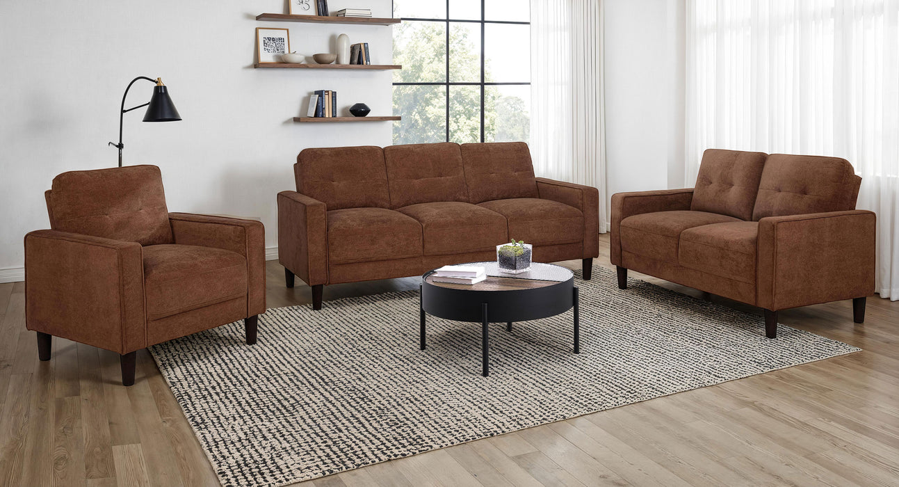 Bowen II Fabric Upholstered Track Arm Sofa Rust
