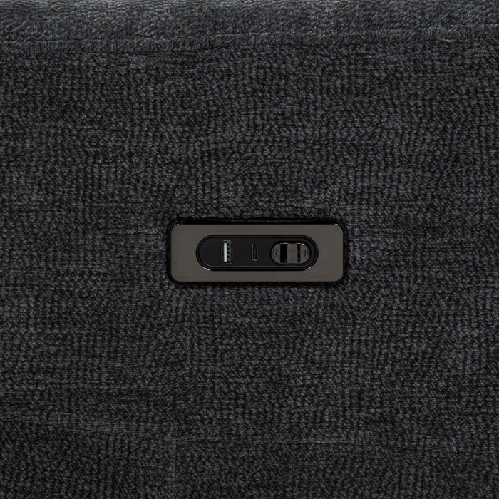 Kennett 2-piece Chenille Power Reclining Sofa Set Dark Grey