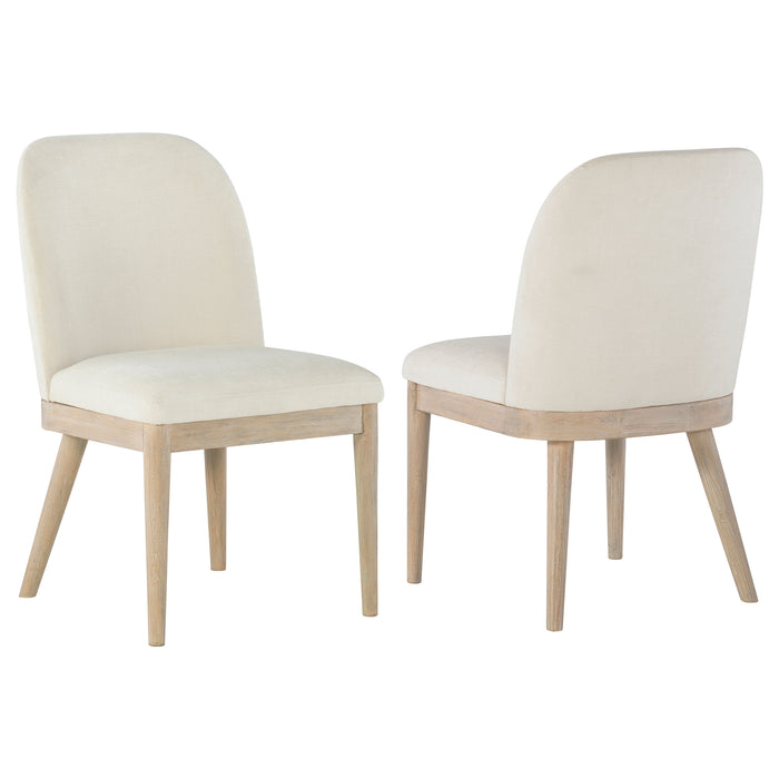 Solano Upholstered Dining Side Chair Beige (Set of 2)