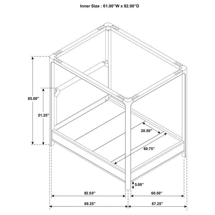 Solano 85-inch Queen Canopy Bed Weathered Mango