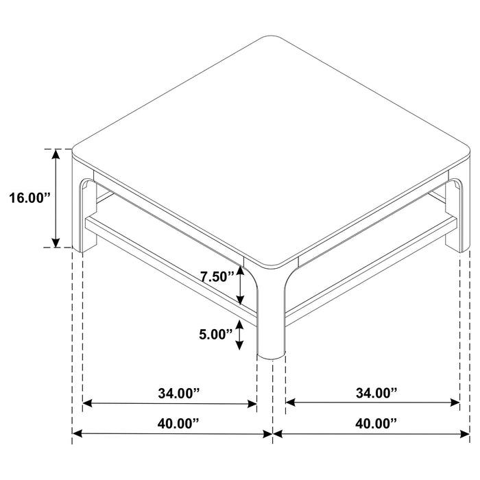 Solano Square Wood Cocktail Coffee Table Weathered Mango