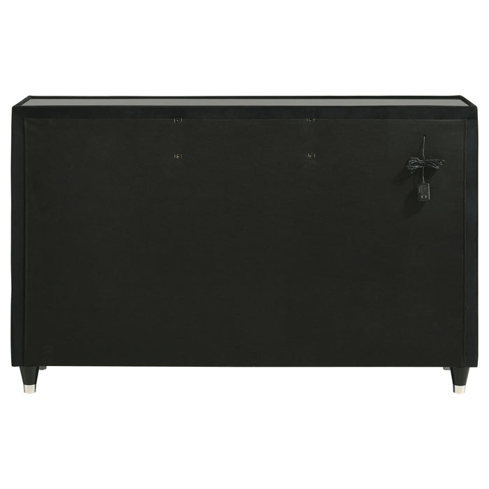 Lorient 8-drawer LED Bedroom Dresser Cabinet Black