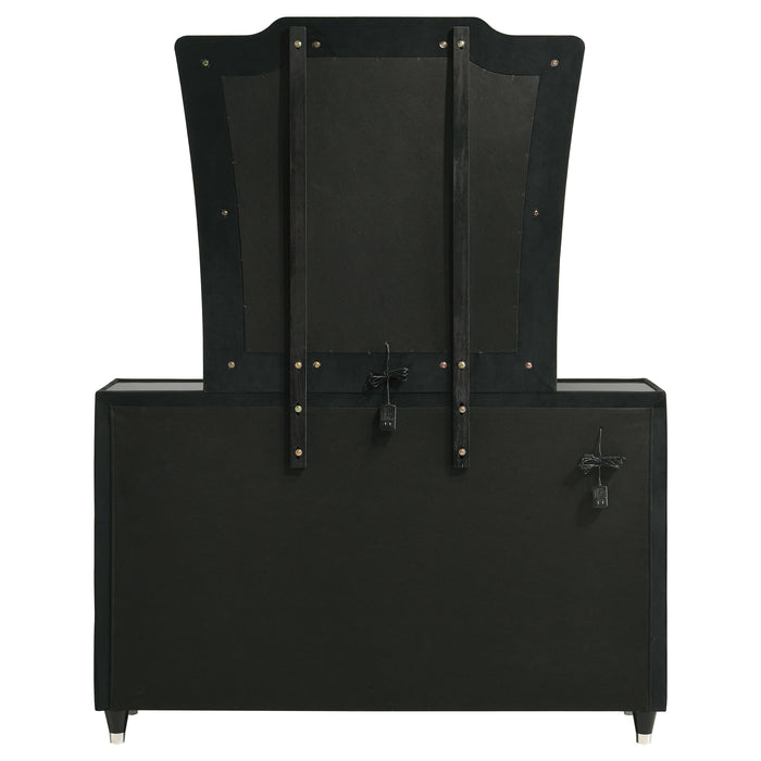 Lorient 8-drawer LED Dresser with Mirror Black