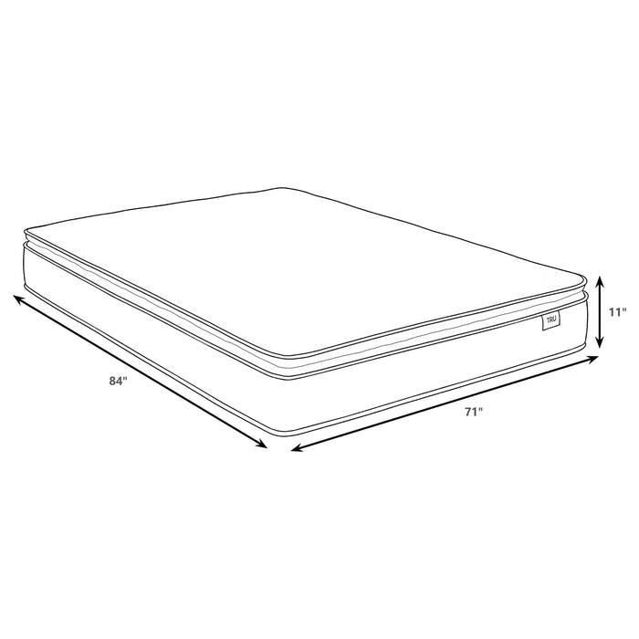 Hayes 11-inch California King Pillow Top Foam Hybrid Mattress