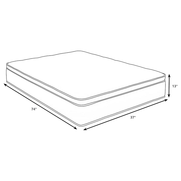 Sommet 13-inch Twin Bamboo Euro Top Memory Foam Hybrid Mattress
