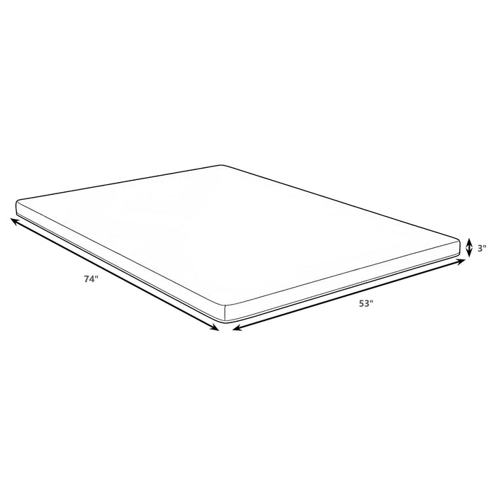 Cascade 3-inch Full Cool Memory Foam Mattress Topper