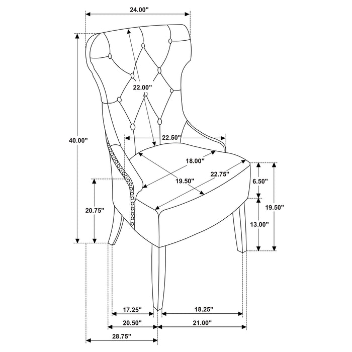 Baney Tufted Upholstered Dining Chair Beige and Rustic Grey