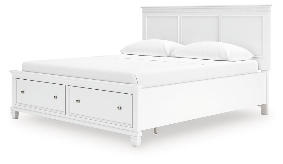 Fortman California King Panel Storage Bed, Dresser and Mirror