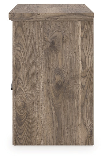 Rusticott California King Poster Bed with Mirrored Dresser and Nightstand